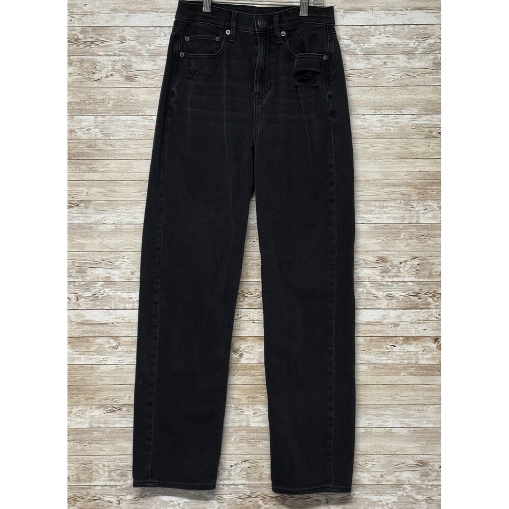 American Eagle AE Highest Rise 90s Boyfriend Jeans Womens 4 L Black Distressed